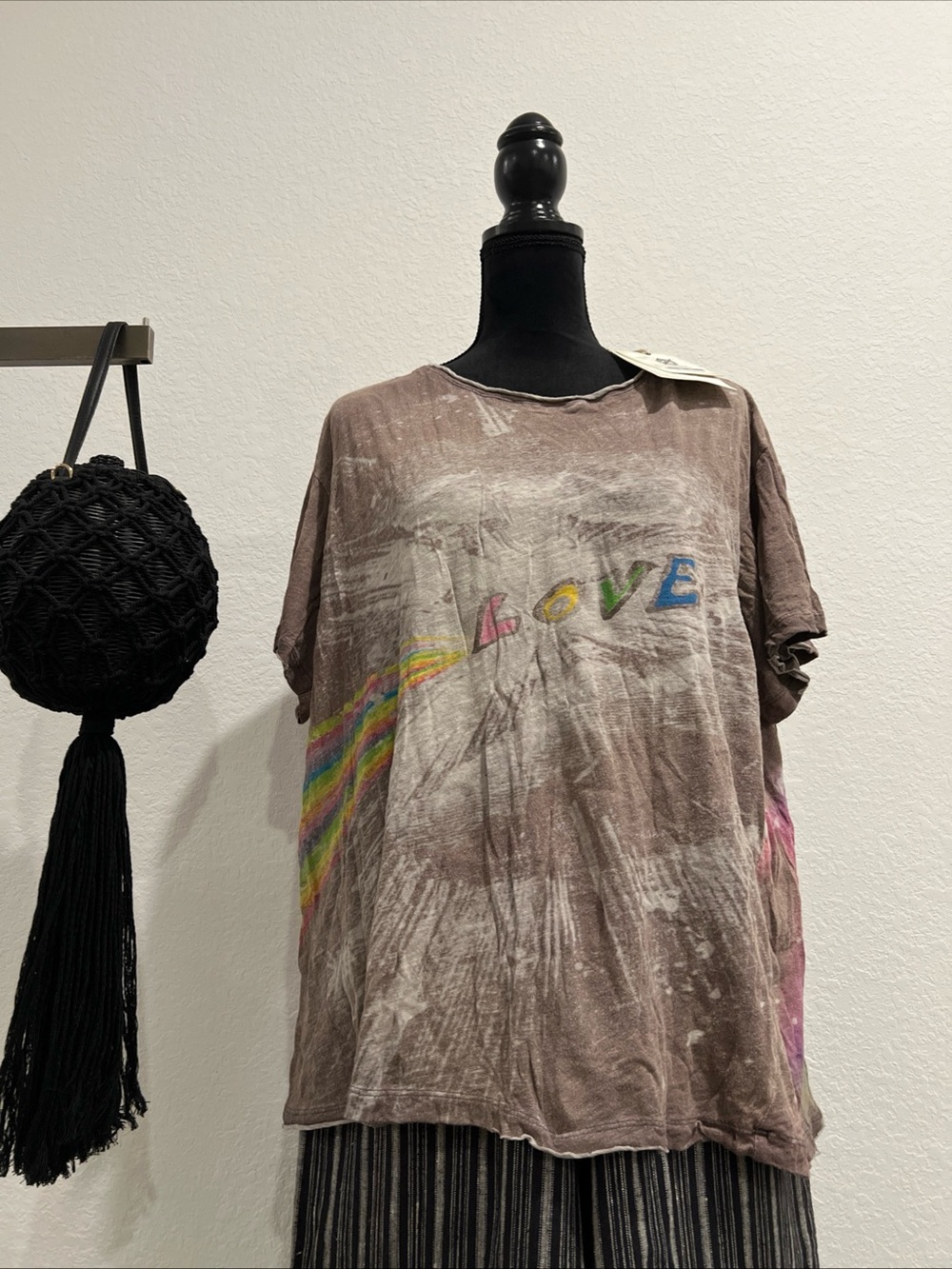 Magnolia Pearl Brown 'LOVE' Rainbow-Accent Short Sleeve Tee